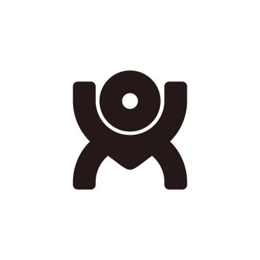 Harf ox basit geometrik çizgi benzersiz tasarım logo vektörü