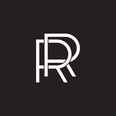 harf RR bağlantılı kesişen çizgi geometrik logo vektörü