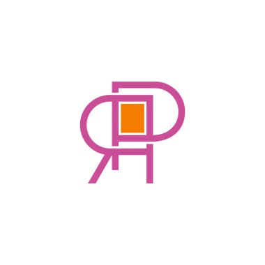 harf PR bağlantılı kare kare kare logo vektörü