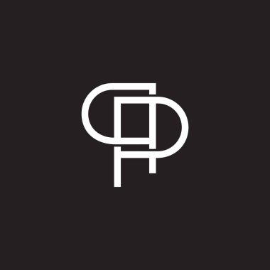 qp harfi geometrik çakışma çizgileri sanat bağlantılı logo vektörü