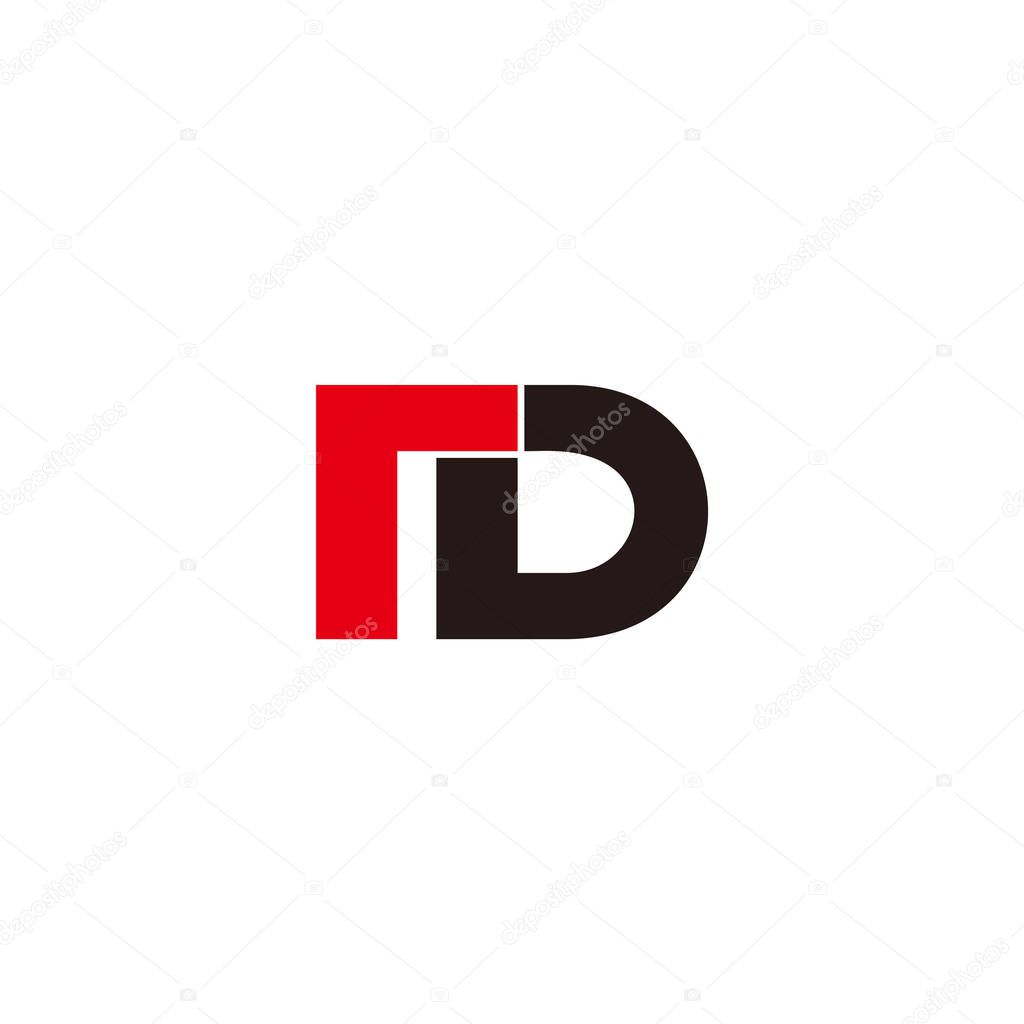 Letter rd simple geometric linked logo vector