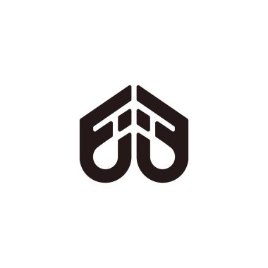 soyut harf fj basit geometrik çizgi net logo vektörü