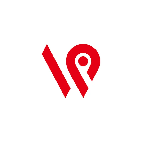 Buchstabe Einfach Pin Standort Symbol Geometrische Streifen Linie Logo Vektor — Stockvektor