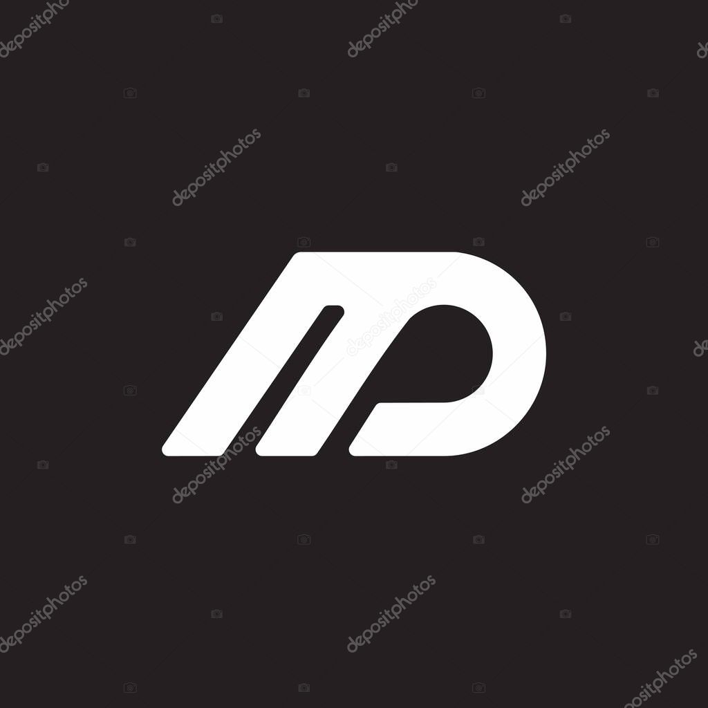 Letter md simple geometric line symbol logo vector