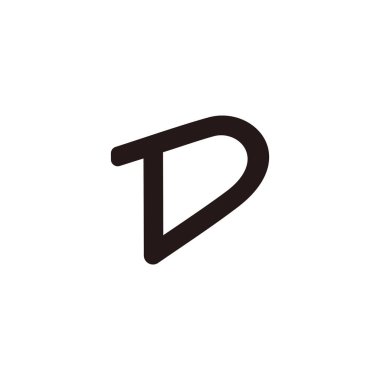 soyut harf dt gölge geometrik logo vektörü