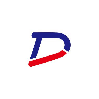 soyut harf td basit çizgi renkli sembol logo vektörü