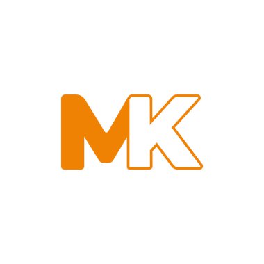 mk harfi basit bağlı geometrik logo vektörü