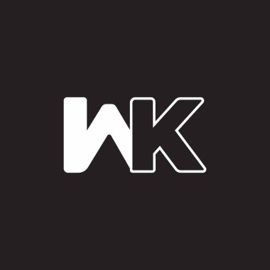 wk harfi basit bağlı geometrik logo vektörü