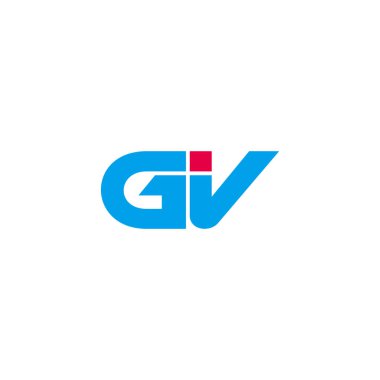 Basit harf gv geometrik çizgi modern logo vektörü