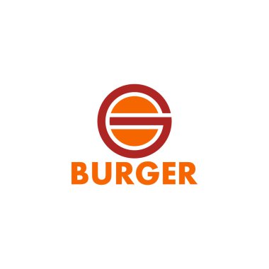 G harfi burger şekli basit geometrik logo vektörü