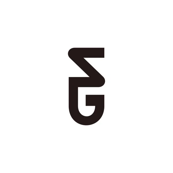 Letra Simple Línea Geométrica Vinculada Arte Emblema Logotipo Vector — Vector de stock