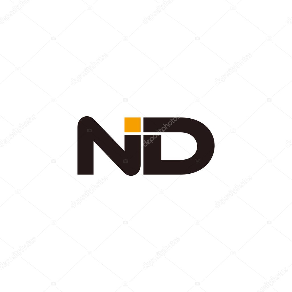 Letter nd simple geometric line art symbol logo vector