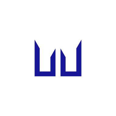 soyut harf wj basit geometrik doğrusal logo vektörü