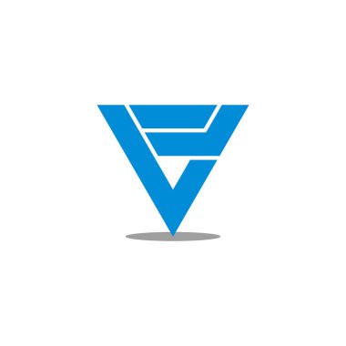 soyut çizgiler harf v v üçgeni geometrik çizgi logo vektörü