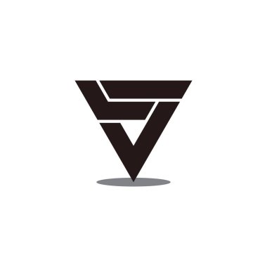 soyut çizgiler harf sv üçgeni geometrik çizgi logo vektörü