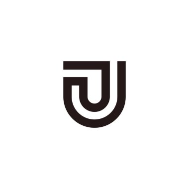 J harfi basit çizgili geometrik doğrusal logo vektörü