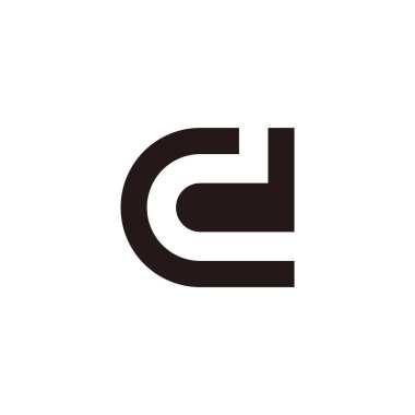 harf cd basit geometrik düz tasarım logo vektörü