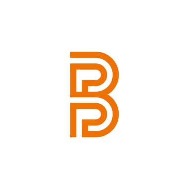 soyut harf bp basit geometrik çizgi logo vektörü