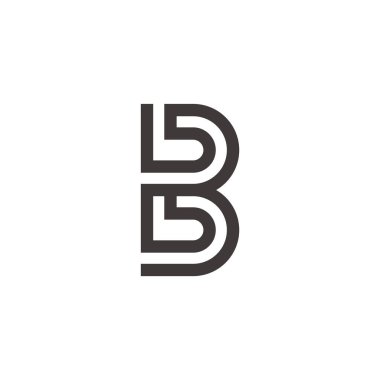 soyut harf bb basit geometrik çizgi çizgi logo vektörü