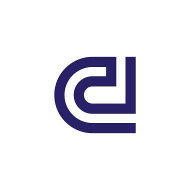 soyut harf cd basit geometrik çizgiler çizgi logo vektörü