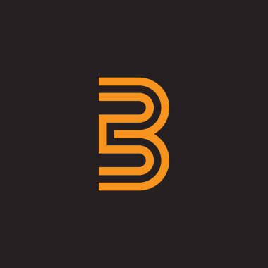 harf 3b soyut çizgili çizgi geometrik logo vektörü