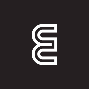 E doğrusal geometrik basit logo vektörü harfleri