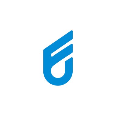 f harfi basit geometrik çizgi logo vektörü