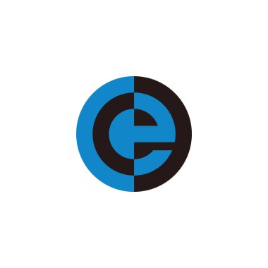 harf ce soyut mozaik basit geometrik renkli logo vektörü