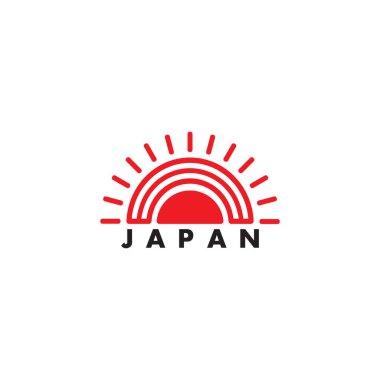 metin japan güneş ışınları logo vektörü