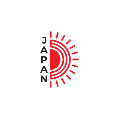 metin japan güneş ışınları sembol süsleme vektörü