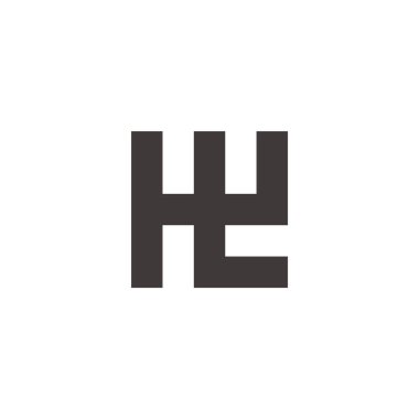 soyut harf L4 basit geometrik logo vektörü