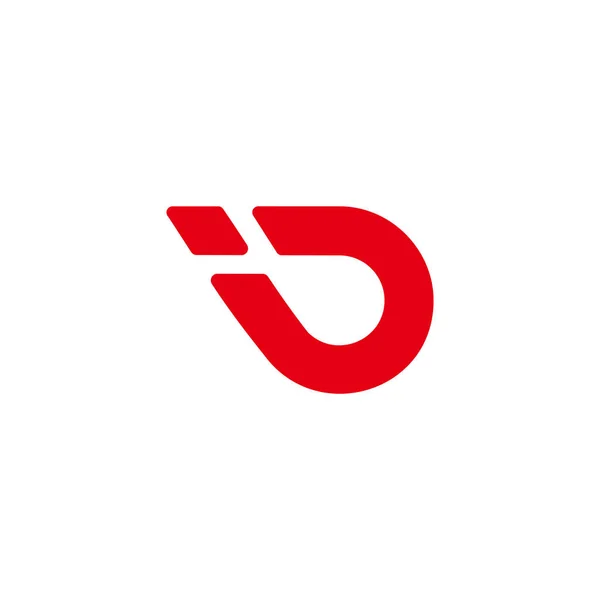 Abstrait Lettre Rouge Mouvement Géométrique Logo Vecteur — Image vectorielle