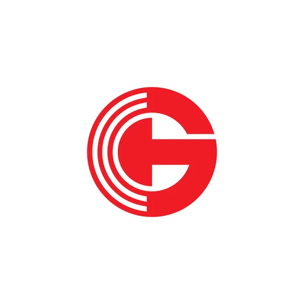 Buchstabe Geometrischer Kreis Signalstreifen Form Logo Vektor — Stockvektor