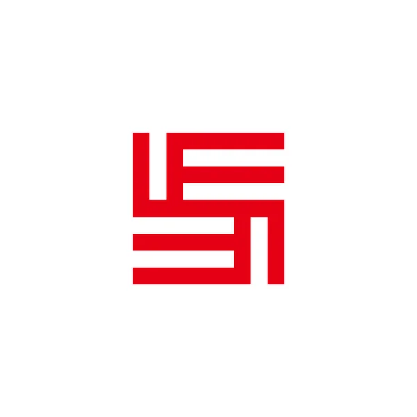 Lettre Abstraite Carré Géométrique Ligne Logo Vecteur — Image vectorielle