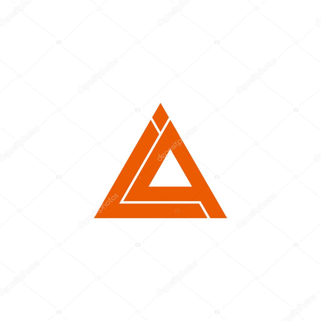 Abstract letter la triangle line geometric design logo vector