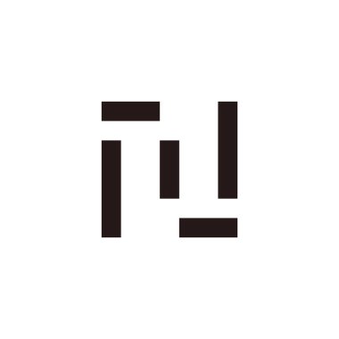 soyut harf rj dijital sembol geometrik çizgi logo vektörü