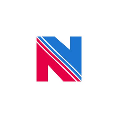 harf N çizgili hareket geometrik renkli logo vektörü
