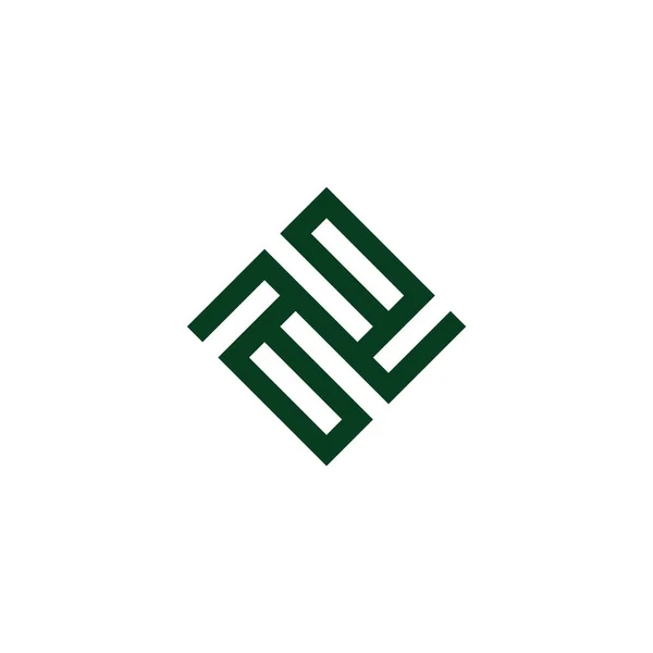 Liczba Abstrakcyjny Kwadrat Geometryczny Kwadrat Cień Logo Wektor — Wektor stockowy