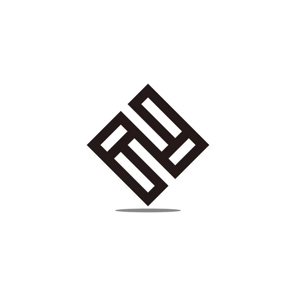 Buchstabe Abstrakt Einfach Schatten Quadrat Geometrische Linie Logo Vektor — Stockvektor