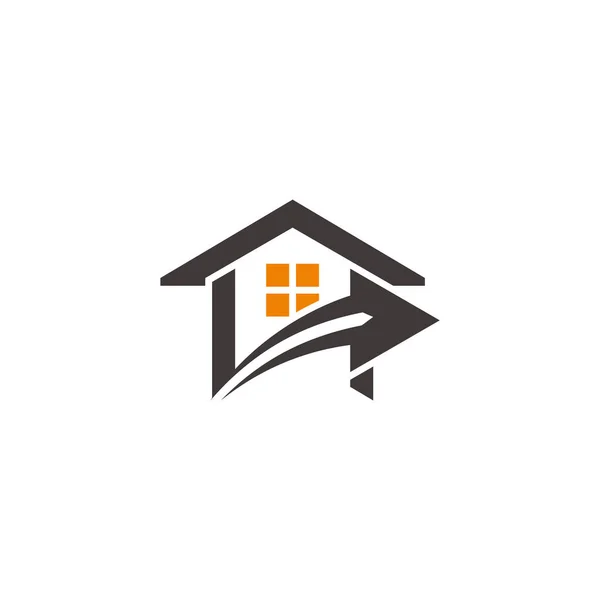 Maison Toit Swoosh Flèche Géométrique Design Logo Vecteur — Image vectorielle