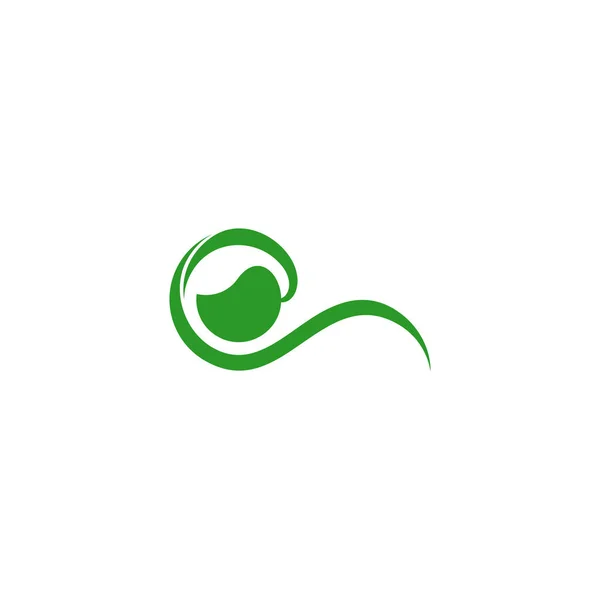 緑の葉ループ幾何学的らせん状のロゴベクトル — ストックベクタ
