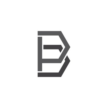 pb harfi bağlı gradyan düz logo geometrik vektörü 