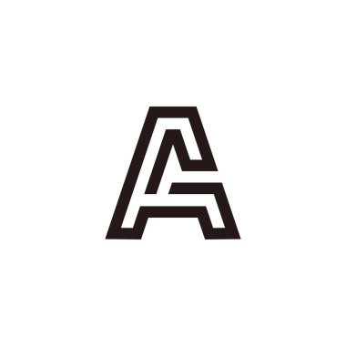 Basit doğrusal geometrik basit logo vektörü ga harfi 