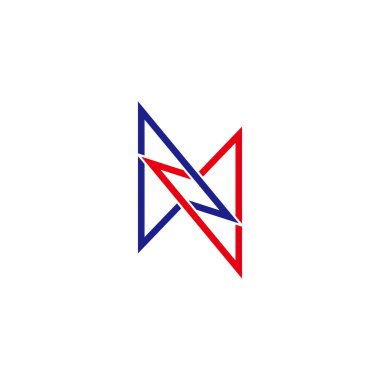 n harfi bağlantılı ok renkli logo vektörünün karşısında 