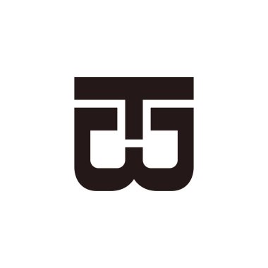 basit bağlı geometrik logo vektörü harfi 