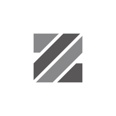z harfleri basit çizgili kare geometrik logo vektörü 