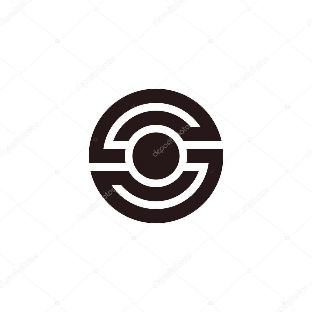 Letter sco simple stripes round lines logo vector