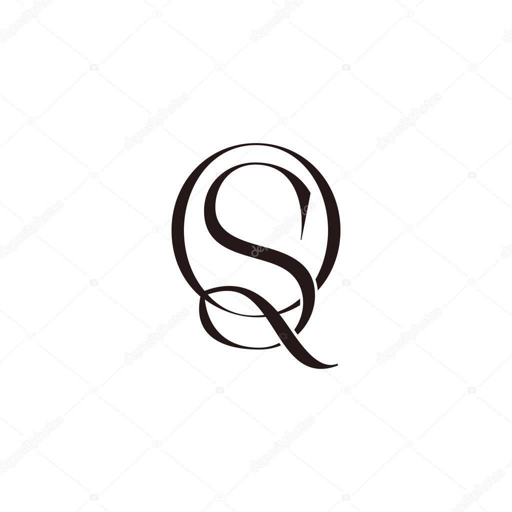 Letter qs simple ribbon linked motion logo vector
