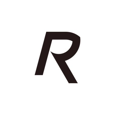 harf rp basit geometrik çizgiler logo vektörü 
