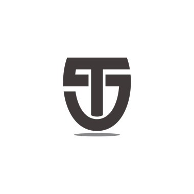 st harfi kalkanı bağlı logo vektörü 